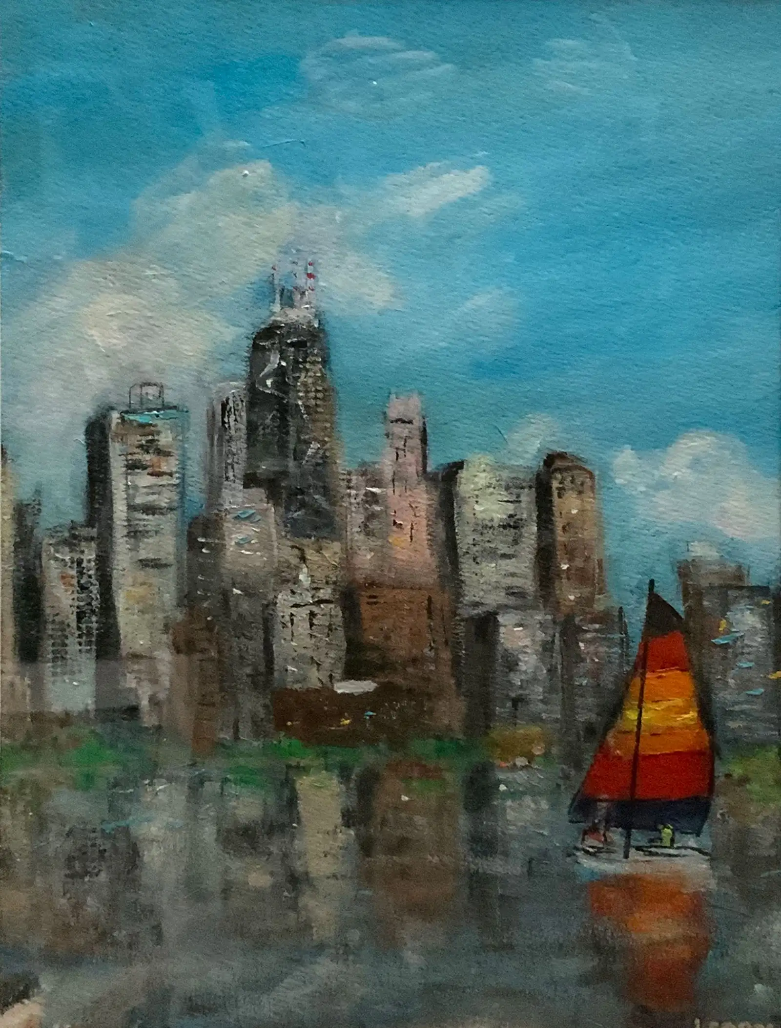 Chicago Skyline with Sailboat