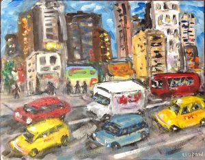 Original painting - "New York Minute" - by Bob Leopold